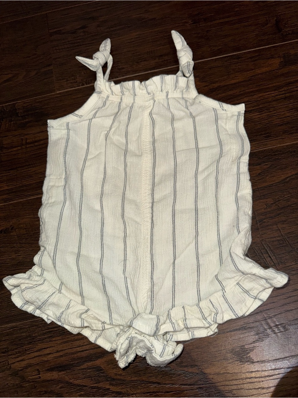 Striped cream Ruffle Romper - Lightweight Summer Piece